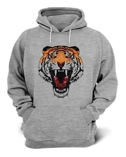 Buzo Canguro Niño O Adulto Tigre Animales Salvajes #b01
