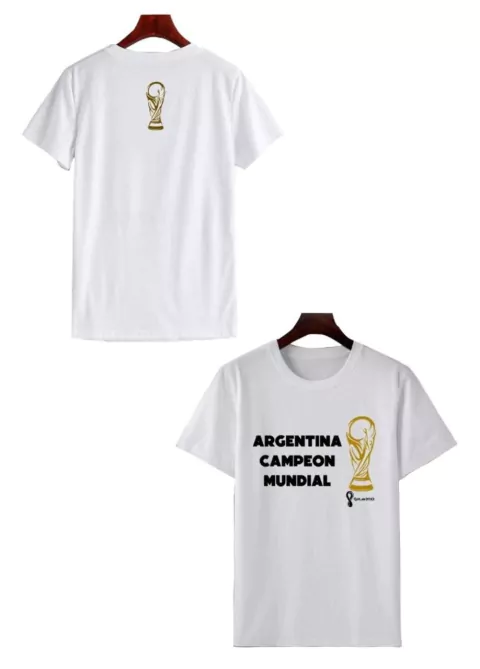 Remera Algodon Campeon Mundial Qatar #RN352