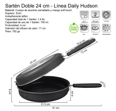 Imagen de Sarten Doble Daily Hudson Antiadherente 20cm
