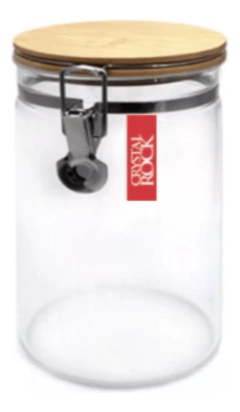 Frasco Hermetico Tapa De Madera 13cm Crystalrock - comprar online