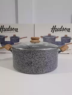 Set Bateria Hudson Granito Stone+Wok 28cm+Panquequera 22cm+Jarro 14cm en internet