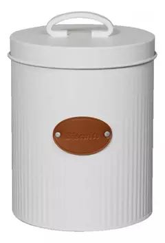 Lata Cookies Deco Y Guardado Diseño Blanco Ranurado Carol - comprar online