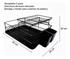 Secaplatos Escurridor 2 Pisos Hudson Cocina Sp14 - Ciara Home Deco