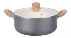 Cacerola Olla Ceramica Gris Crema Hudson 24cm