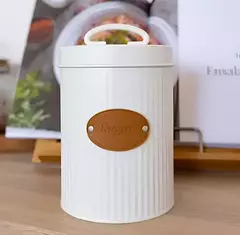 Lata Azúcar Deco Y Guardado Diseño Blanco Ranurado Carol en internet