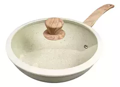 Wok Induccion Antiadherente 26 Cm Granito Crema Carol - tienda online