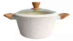 Cacerola Induccion Antiadherente 22 Cm Granito Crema Carol