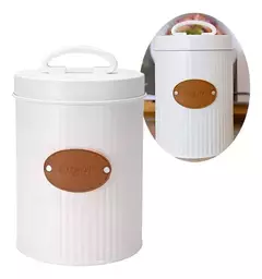Lata Azúcar Deco Y Guardado Diseño Blanco Ranurado Carol - Ciara Home Deco