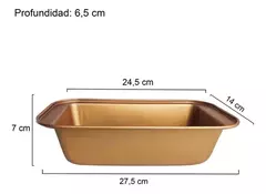 Molde Pan Y Budín Hudson Antiadherente Cerámico 27 Cm Color Cobre - tienda online
