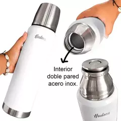 Termo Hudson 1 Litro Acero Inoxidable Blanco - tienda online