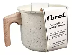 Jarro 14 Cm Antiadherente Crema Granito Induccion Carol