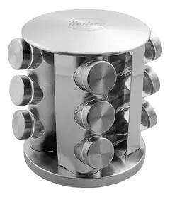 Especiero Giratorio Hudson 12 Frascos Acero Inoxidable