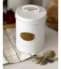 Lata Té Deco Y Guardado Diseño Blanco Ranurado Carol en internet