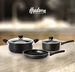 Batería Teflón Negro Hudsón + Bifera 26cm - comprar online