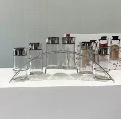 Set ×6 especieros vidrio soporte acero - comprar online