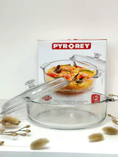 Cacerola 21cm Vidrio 2 Lts Horno Pyrorey - comprar online