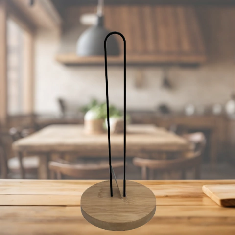 Portarollos Carol Cocina Negro y Madera Bambú - comprar online