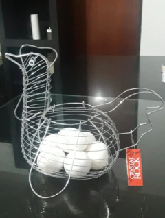 Gallina Huevera Cromada Porta Huevos - comprar online