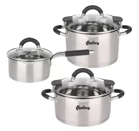 Batería Hudson triple fondo acero inoxidable