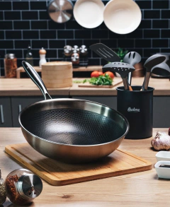 Wok Acero Hudsón 30cm con antiadherente