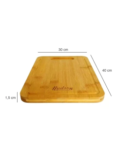 Tabla De Madera Bambú Cocina Hudson 30 X 40 X 1.5 Cm - comprar online
