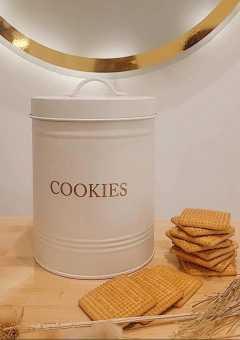 Lata Para Cookies Tiza Letras Bronce Carol