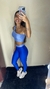 Conjunto Compressão Bicolor Azul bebê/ Azul royal - Top Malu - loja online