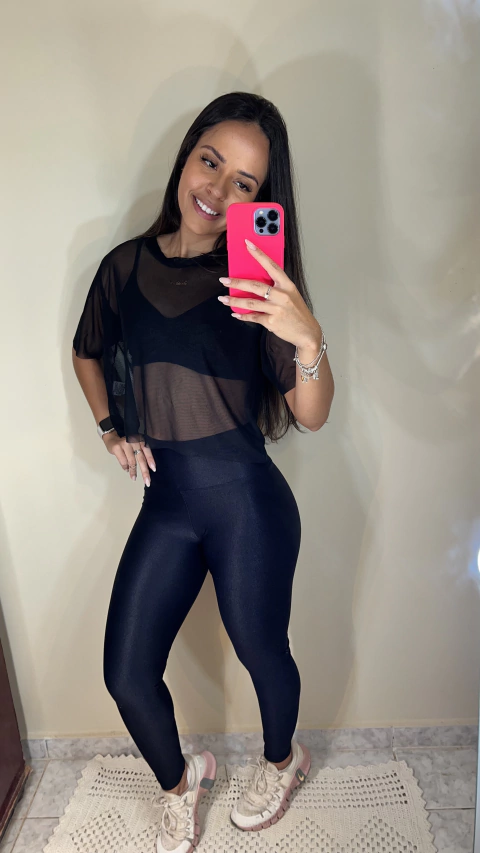 Cropped de tule - Preto