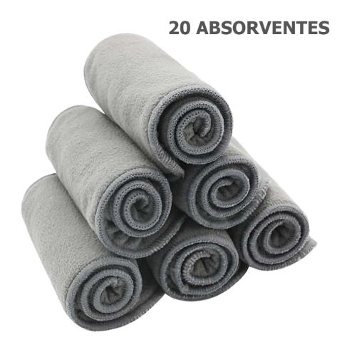 Conjunto de 20 absorventes de carvão de bambu Happy Flute.