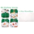 Kit com 4 fraldas ecológicas reutilizáveis com estampa de bichinhos em verde e 4 absorventes de microfibra.