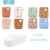Kit com 8 fraldas ecológicas Happy Flute em diversas cores e padrões, acompanhado de 8 absorventes de microfibra.
