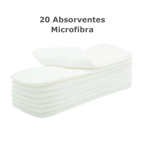 Kit com 20 absorventes de microfibra Happy Flute.