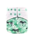 Fralda de carvão de bambu Happy Flute com estampa de zebra e folhas verdes.