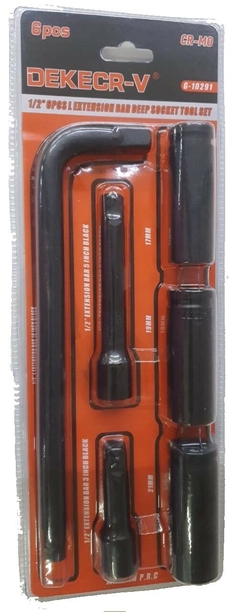Kit Barra Extensão em L + Alongador + Soquete (1/2 - 6pcs)