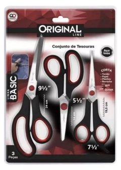 Conjunto De Tesouras De Aço Inox Original Line 3pçs