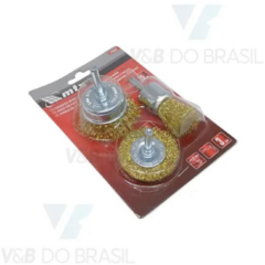 Jogo de Escovas Aço Carbono MTX 744869 - 3 Peças - comprar online