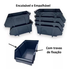 Gaveta Plástica para Estante Bin N°3 Preta - Elastobor na internet