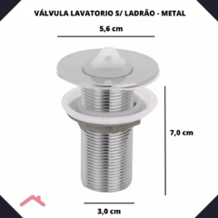 Válvula De Lavatório Sem Ladrão 7/8 Porca Metal - Alpha Hidrometais - comprar online
