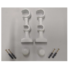 Kit Par de Suporte Para Varão de Cortina Branco 19mm Duplo - METAL ARTS na internet