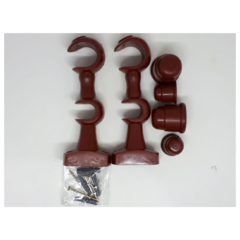 Kit Par de Suporte Para Varão de Cortina Mogno 19mm Duplo - METAL ARTS