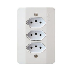 Tomada Millenium Tripla 2p+t 10a bc - Mectronic