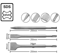 Kit De Talhadeira De Aço Para Martelete Sds Engate Rapido 3 Peças - Idea - JMS FERRAMENTAS