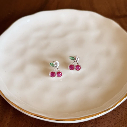 Aros Cherry Rosa en Plata 925 - comprar online