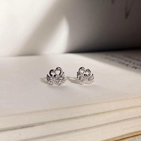 Aros Cisnes en Plata 925