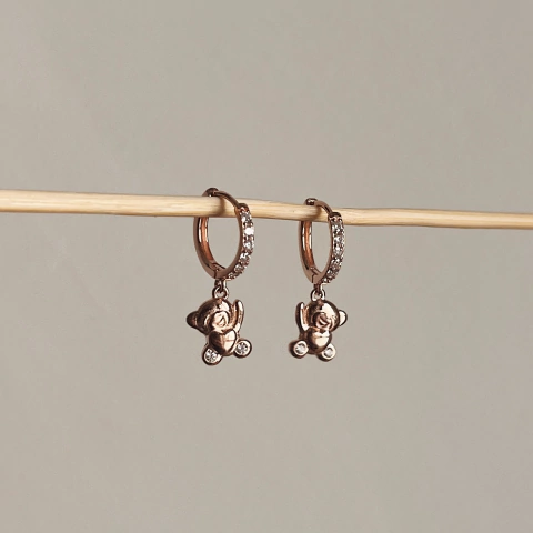 Aros Bear colgante en Plata 925 Rosé