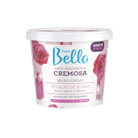 Cera Depilatória Cremosa de Micro-Ondas Pétalas de Rosas Depil Bella 100g