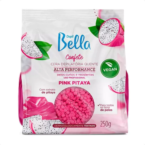 Cera Depilatória Quente Confete Pink Pitaya Alto Rendimento Depil Bella