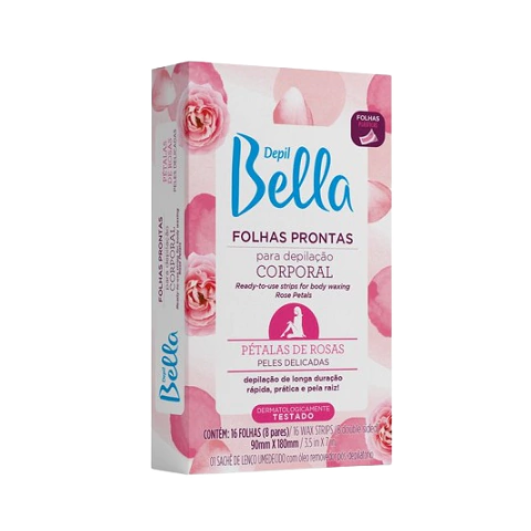 Folhas Prontas para Depilação Corporal Depil Bella – 16 Folhas 90mmX180mm