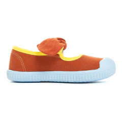 GOLDEN LANE BOW LARANJA AMARELO SOLA AZUL - VOGA | SAPATOS INFANTIS