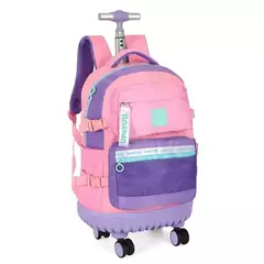 MOCHILA DE RODINHA PINK/ROXO na internet